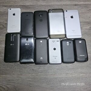 Lot of 11 Phones - iPhone LG Samsung Motorola Mixed Models for Parts/Repair